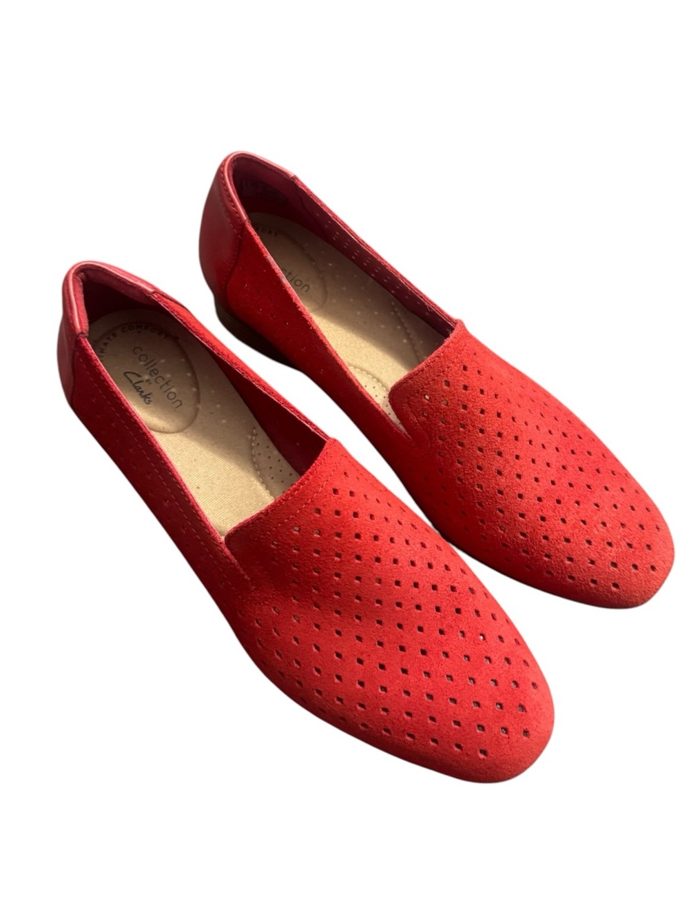 Clark’s Juliet Hayes Red Perforated Loafers 8.5